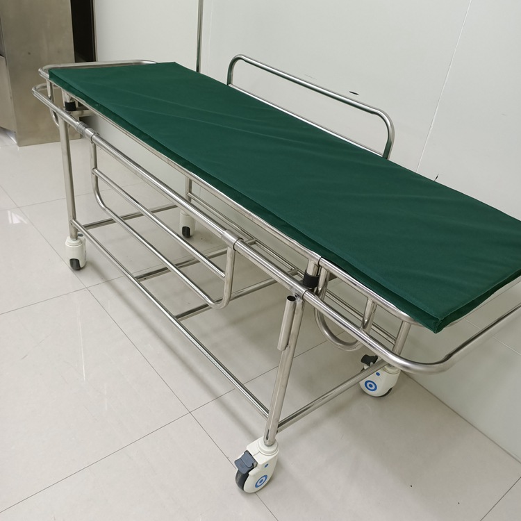 四小轮不锈钢担架车带垫子输液架 医院急诊推床担架床 厂家供应