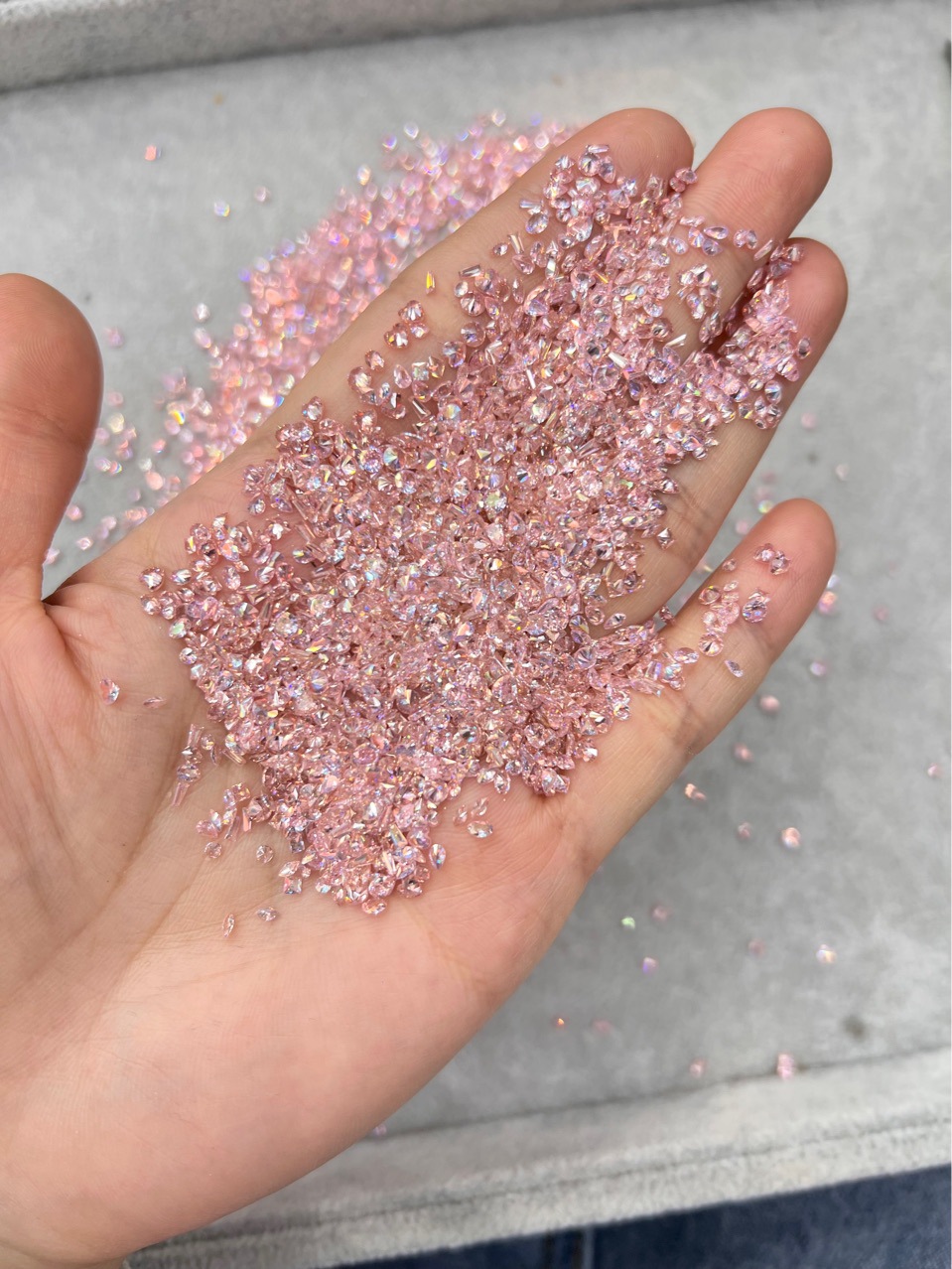 Cherry Blossom Pink Series White Color Mini Coated Zircon Nail Beauty Rhinestone Ornaments Accessories Factory Wholesale