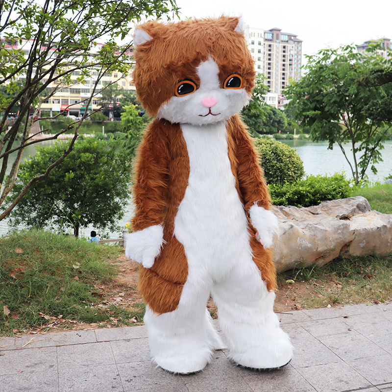 网红气氛猫卡通人偶服装猫咪充气玩偶服道具演出fursuit兽装全套
