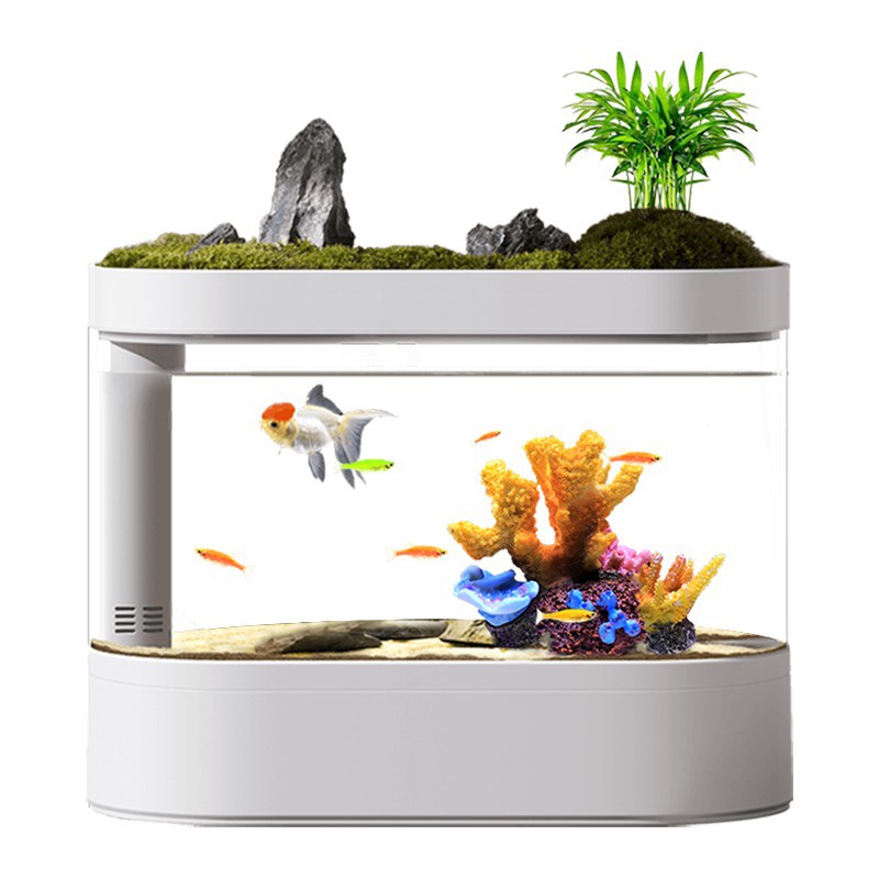 小鱼缸桌面生态鱼缸家用客厅智能鱼缸金鱼缸小米音箱可控