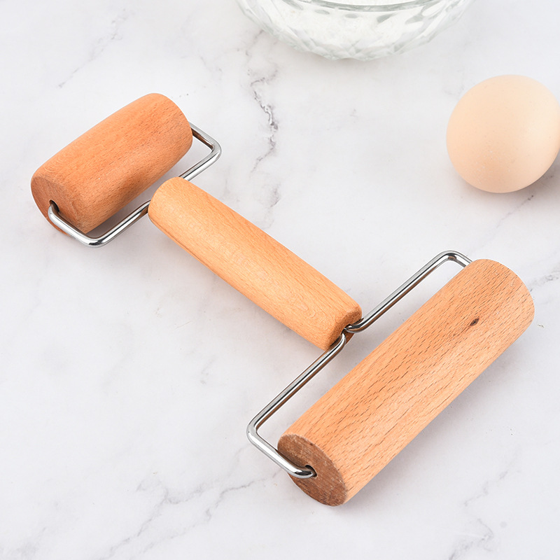 Hz415 Roller Manual Rolling Pin Mini Roller Rolling Machine Fondant Rolling Pin Dumpling Wrapper Flour Beech