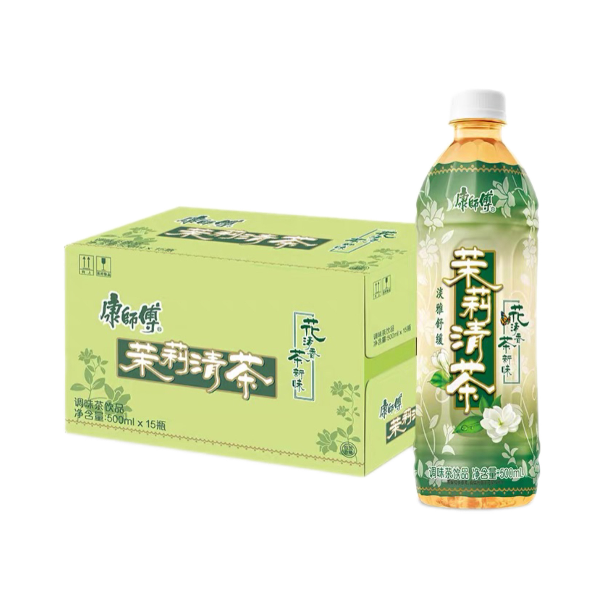 康师傅茉莉清茶 蜜茶饮料500mlx15瓶箱 清香花茶夏季饮品整箱批发