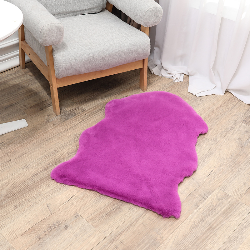 Amazon Imitation Pile Floor Covering Floor Mat Plush Solid Color Nordic Carpet Cushion Home Living Room Bedroom Bedside Blanket