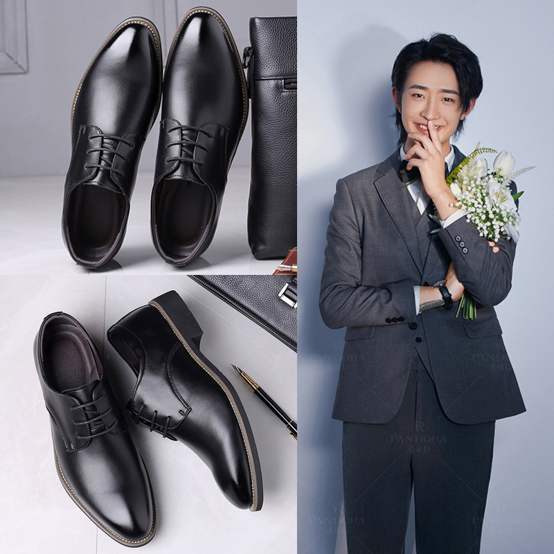 2022款新郎结婚拍婚纱照礼鞋春天英伦商务休闲皮鞋男士配西装伴郎