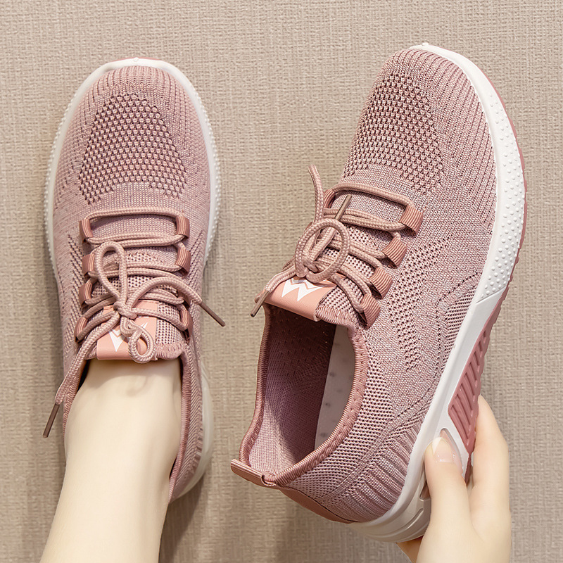 Women's Shoes 2023 Summer Foreign Trade Women's Shoes Cross-Border Versatile Casual Sneaker Pumps Flying Woven Women's Shoes Factory Wholesale