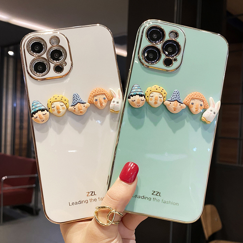 适用嘟嘴头像苹果11手机壳11promax网红11超萌可爱11max个性防摔