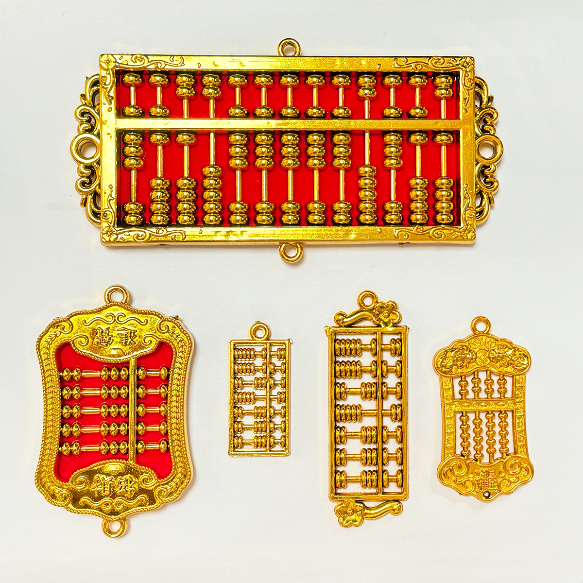 热销小算盘装饰配件金色乔迁小摆件婚庆过年过节植物盆栽小挂件