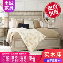 美式轻奢实木床1.8米双人床主卧室储物简欧床1.5米简约现代家具