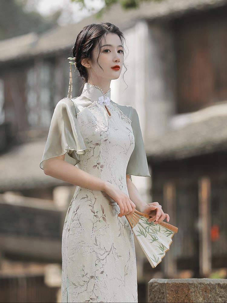 文艺淑女名媛范旗袍年夏新款改良款民国复古小洋装年轻款一件代发