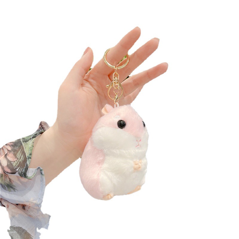 Cute Hamster Plush Toy Doll Schoolbag Pendant Little Hamster Key Chain Girl Gift Keychain Doll