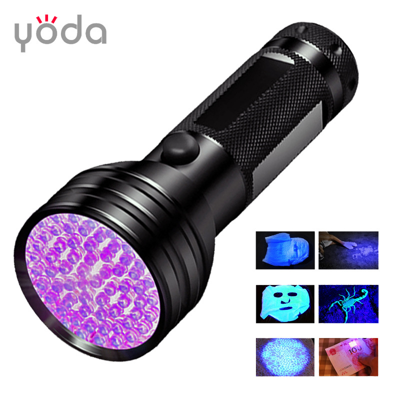 紫光宠物抓蝎子395波长51led鉴宝验钞uv手电筒