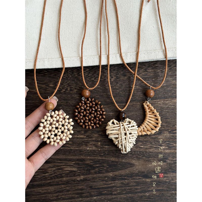 复古编织爱心吊坠项链夏天链条裙子长款毛衣链日常百搭学生配饰