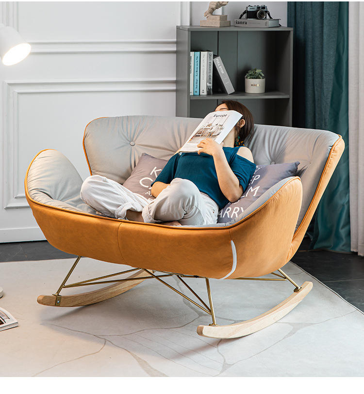 网红摇椅懒人休闲躺椅家用轻奢摇摇椅客厅午睡阳台单人沙发椅厂家