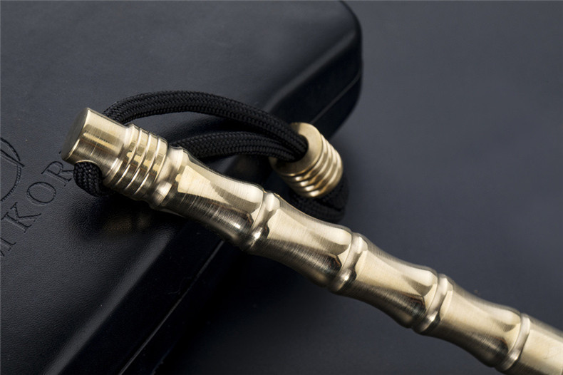 实心纯黄铜战术酷棍k棍钥匙棍车载破窗破砖防身防卫短棍铜棍户外