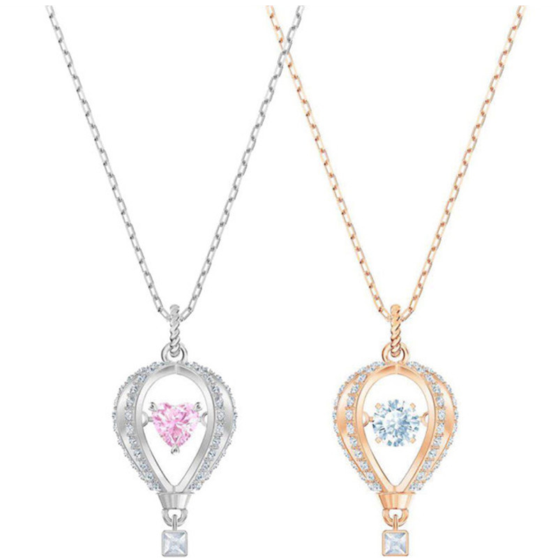 施家1:1对版跳动的心告白气球项链女施华洛元素水晶锁骨链女代发