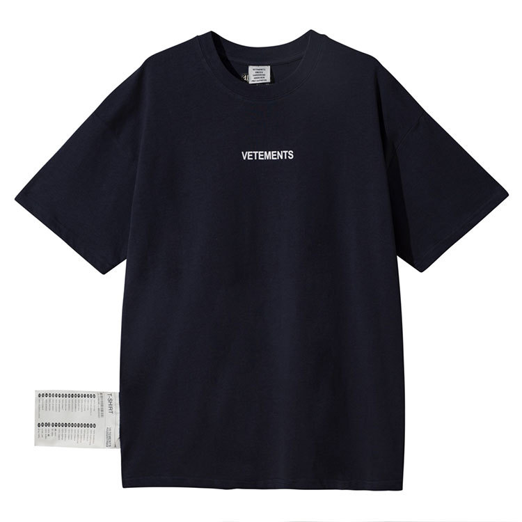 vetements logo 维特萌 超大水洗标vtm简约男女宽松短袖t恤