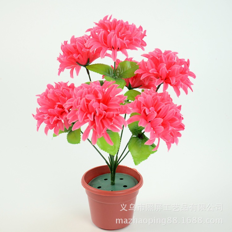 照屏仿真花现货批发清明节小把束菊花30cm高七头爪菊祭祀用清明花