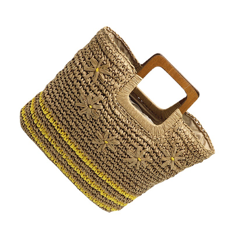 Hand-Held Bearded Needle Bag Hand Embroidery Straw Bag Paper Woven Bag