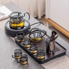 茶具套装玻璃家用待客泡茶壶功夫茶杯一套办公室小型电陶炉煮茶器