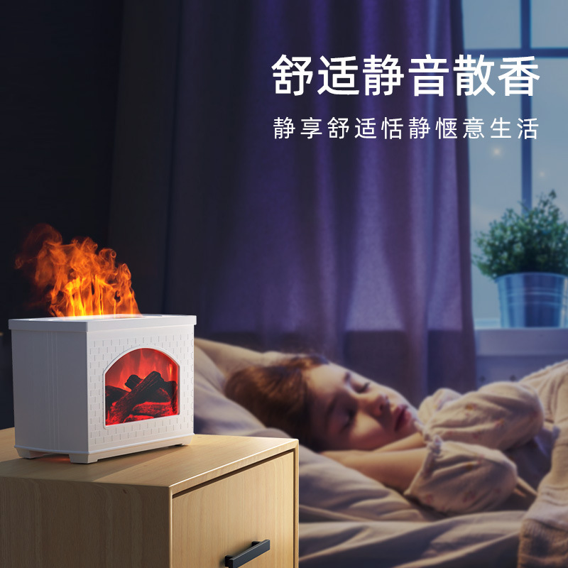 Cross-Border Hot Flame Aroma Diffuser Bedroom and Household Desktop Large Capacity Heavy Fog Ultrasonic Atomization Humidifier