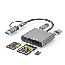 新款USB3.0多功能读卡器支持TF/SD/XQD卡五合一扩展坞高速读卡