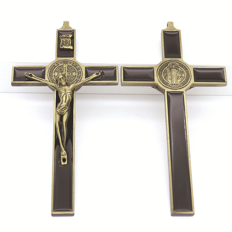 Foreign Trade Hot Sale Factory Current Supply Jesus Cross Metal Religious Crafts Pendant Home Office Decorations