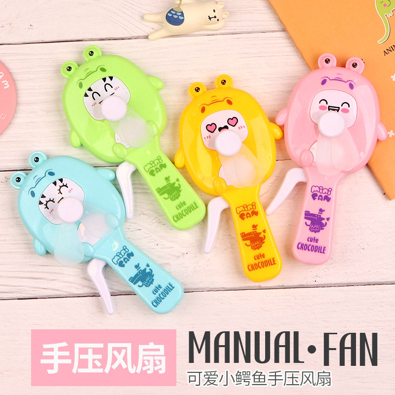 Small Cute Frog Hand Pressure Fan Portable Children's Handheld Toy Cartoon Fan Promotional Gifts Factory Direct