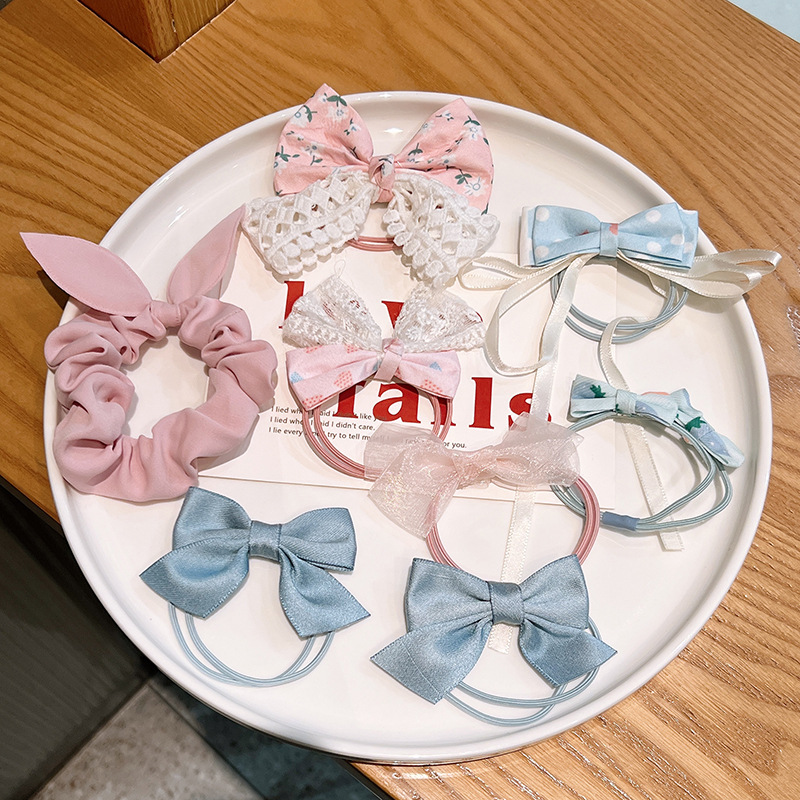 Children's Bow Hair Band Girl Baby Cute Headwear Little Girl Does Not Hurt Hair Rubber Bands Tie-up Hair Head Rope Hair Accessories