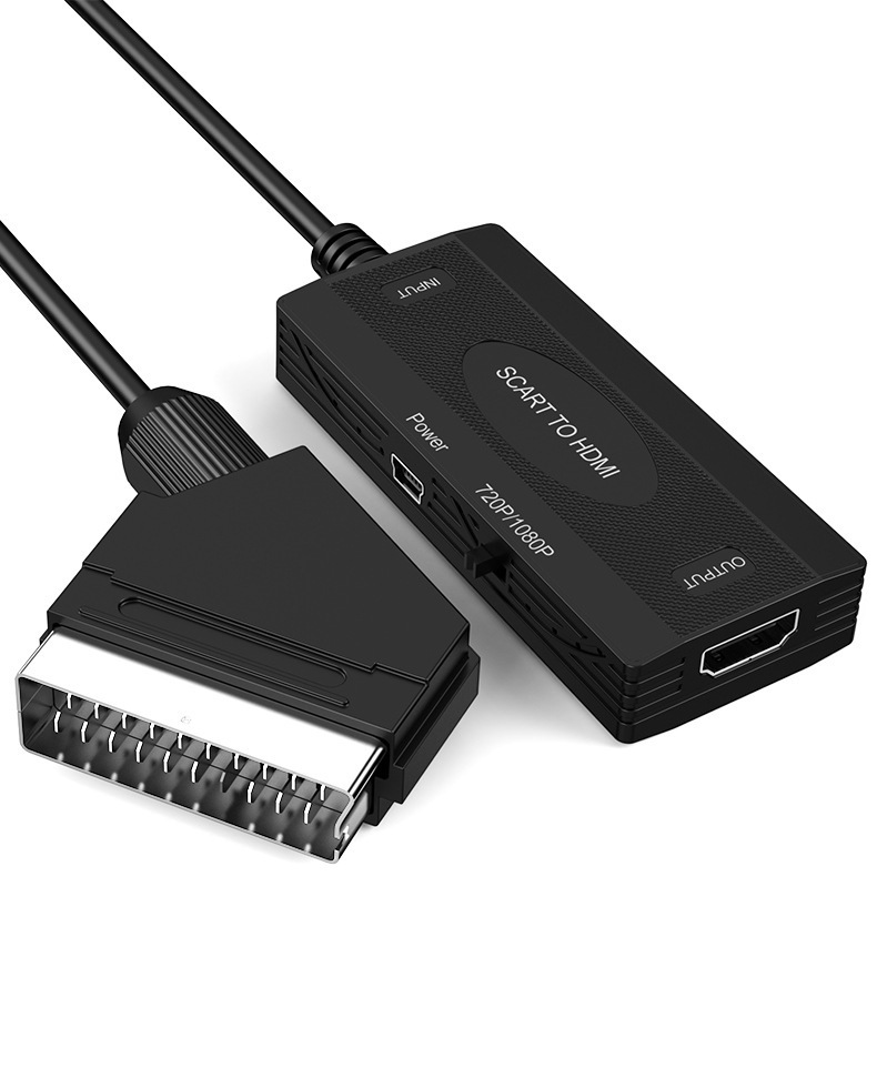 scart转hdmi带线转换器scart to hdmi高清1080p视频转接器