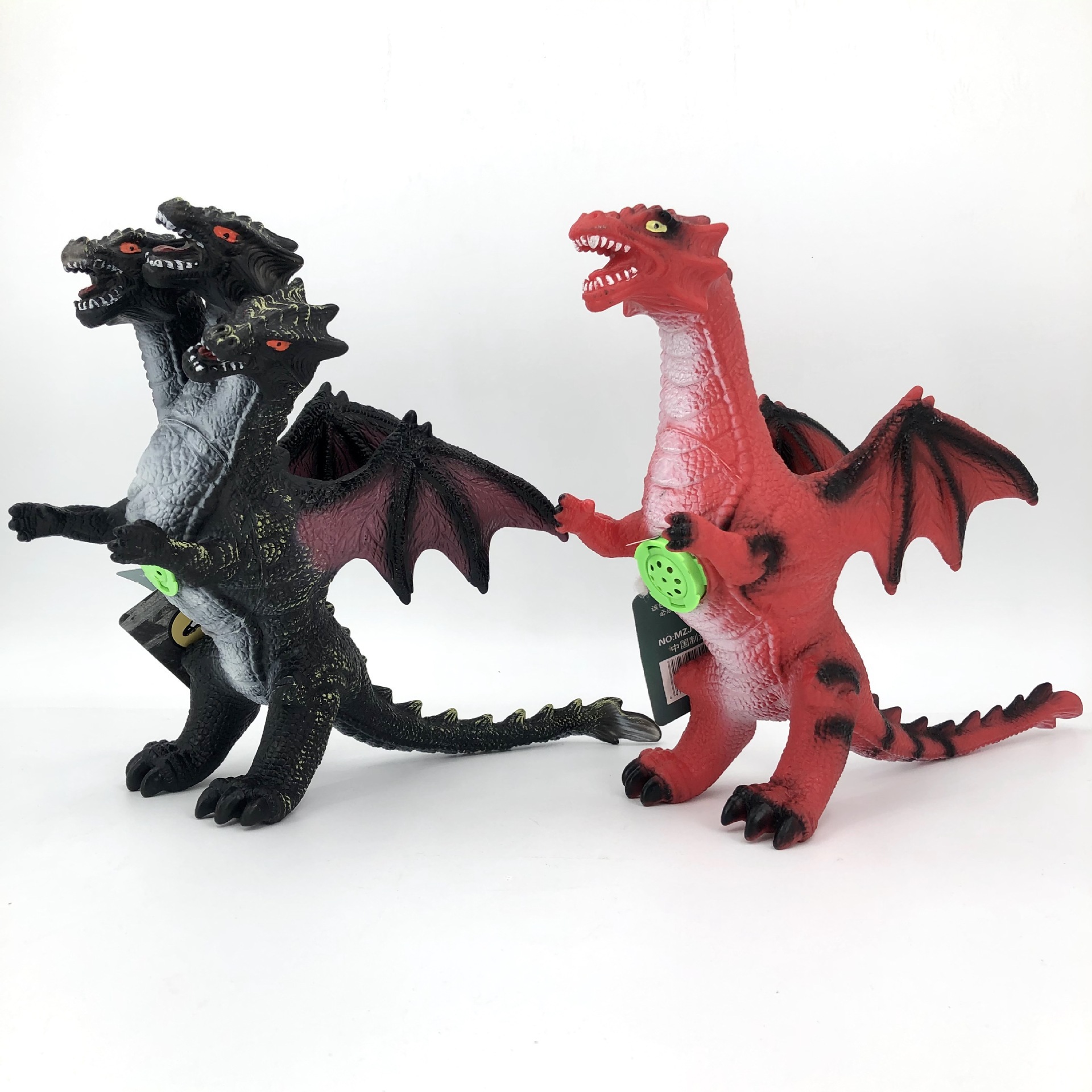 高仿真动物模型双头龙发声的西方魔龙儿童玩具软胶恐龙男孩礼物