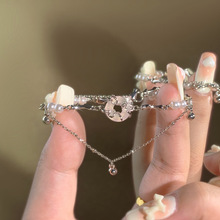 树脂双层珍珠手链冷淡风时尚个性设计感手环新款百搭气质手饰批发