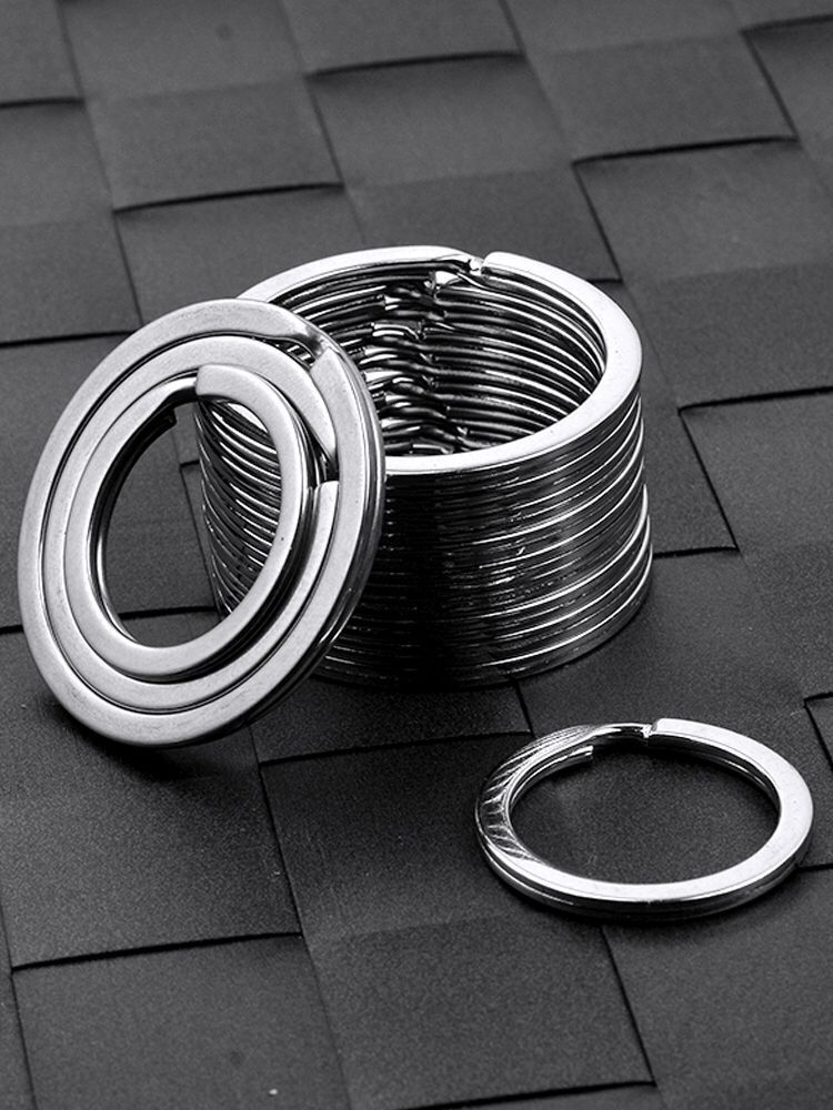 304不锈钢钥匙圈环大小锁匙环圆圈铁圈扁平圈汽车钥匙扣链配件