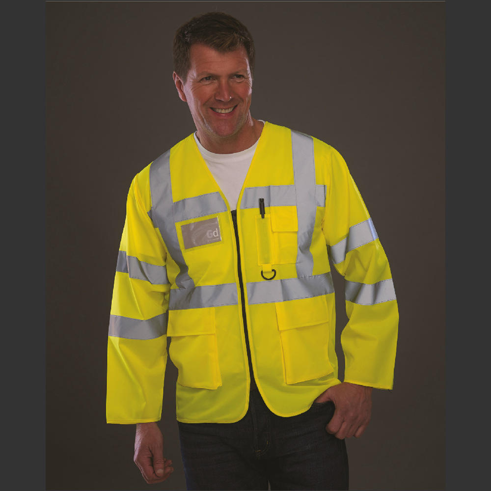 厂家加工定制高亮反光安全衣工地施工反光防护交通安全工作服长袖