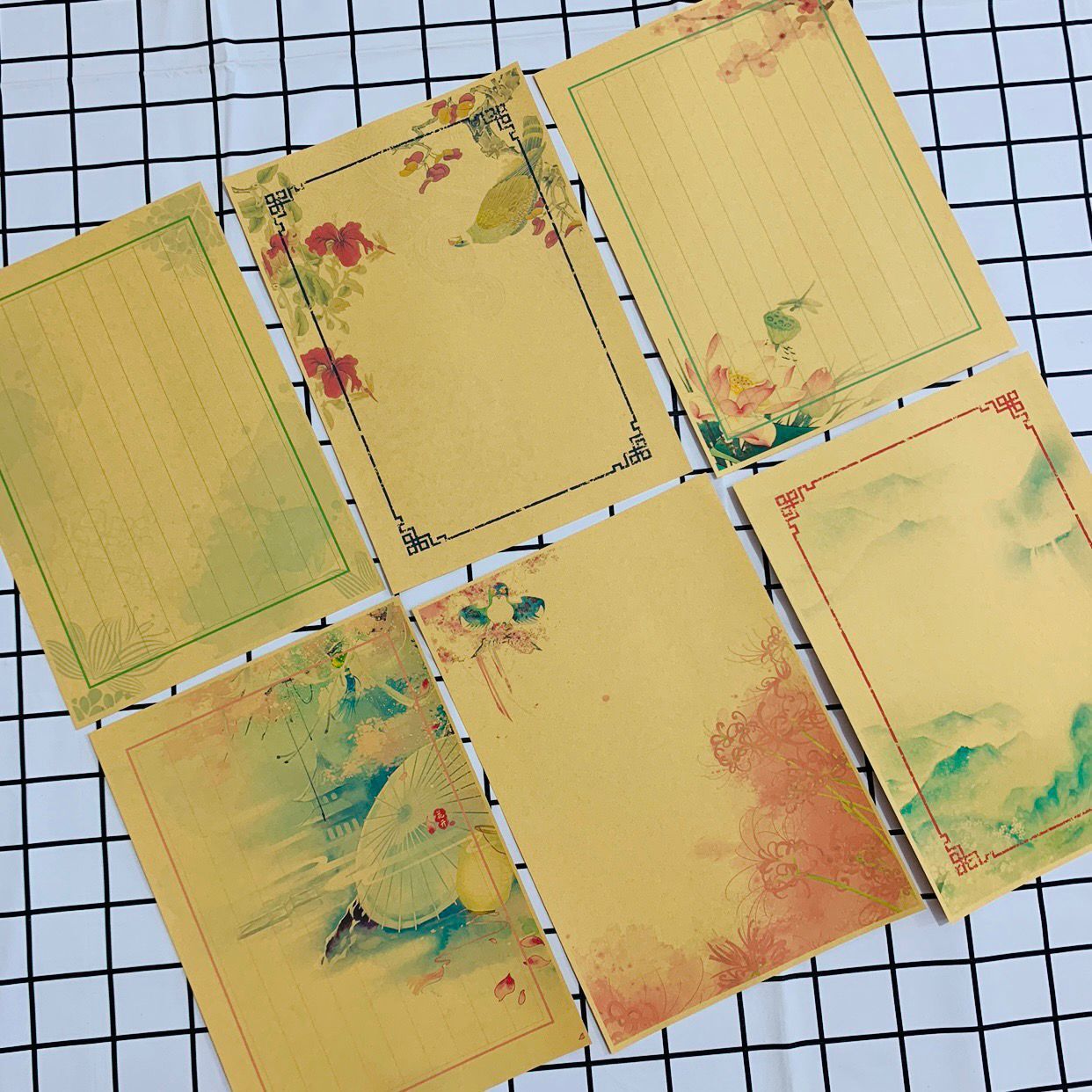 唯美古风信纸a4复古牛皮纸书法练习作文纸文艺精美彩色展示打印纸