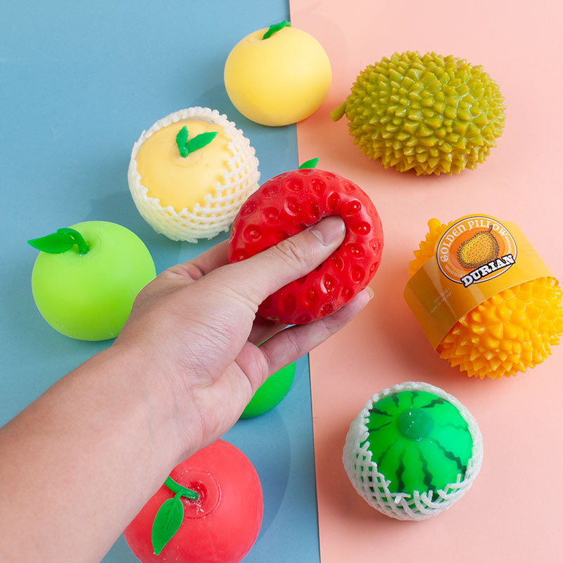 Cross-Border TikTok Same Fruit Super Cute Squeezing Toy Decompression Toy Cute Decompression Squeeze Ball Festival Gift Toys