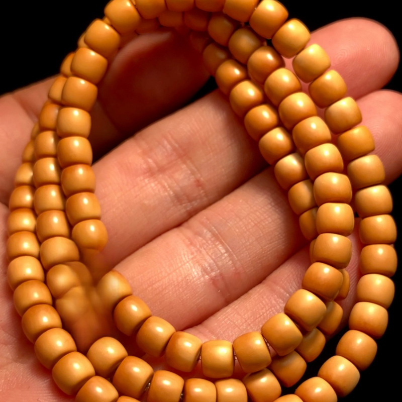 正宗108颗老型珠小籽橄榄核手串男士脖挂文玩配饰项链女老型桶珠