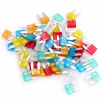 60/120pcs 袋装车用保险片插式保险丝方形贴片热过载插片5-30amp