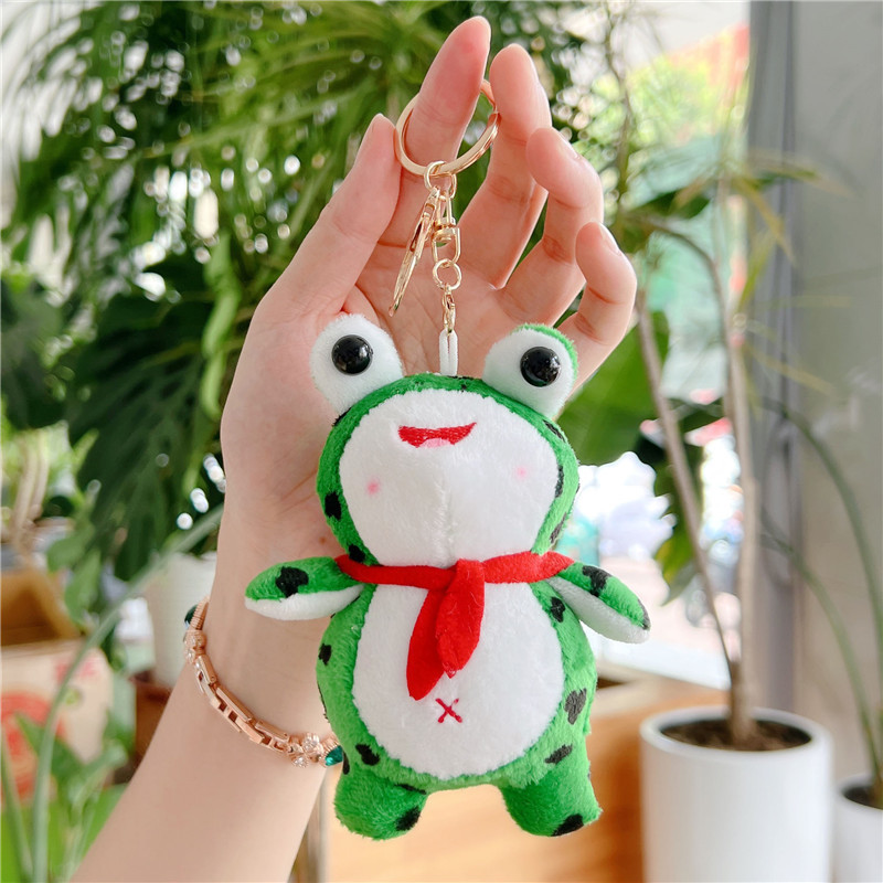 Best-Seller on Douyin Cute Little Frog Pendant Plush Toy Doll Cartoon Bag Pendant Key Ring Ragdoll