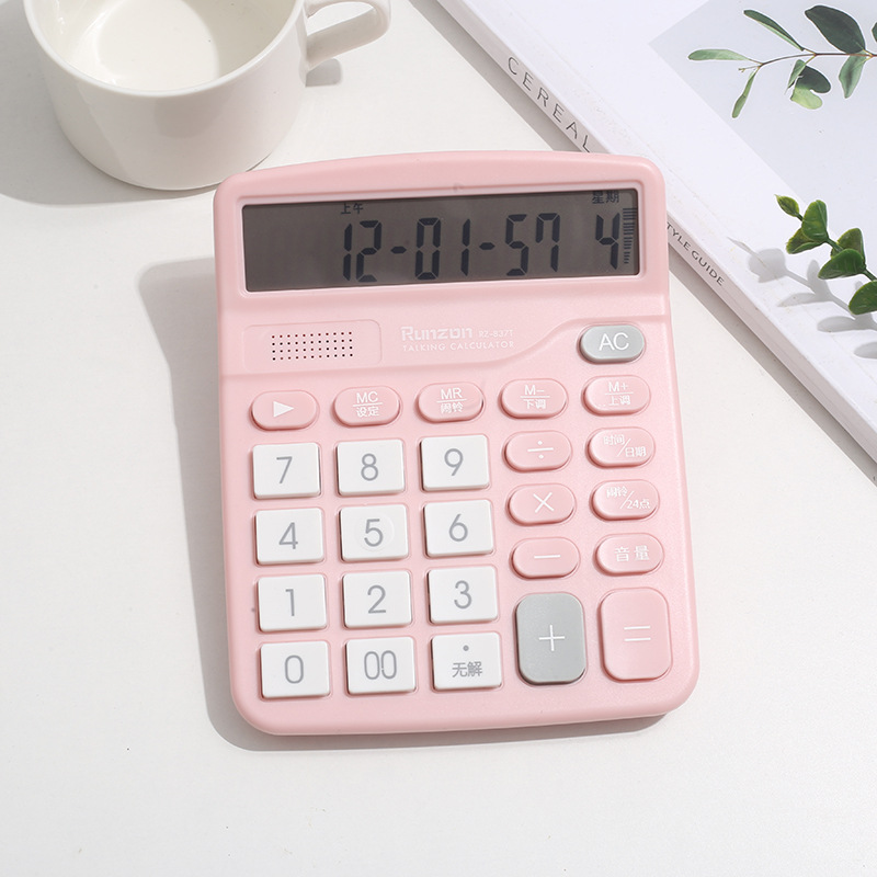 Supply Cute Good-looking Candy Color Calculator Accounting for Finance Purposes Office Voice Color Computer 837