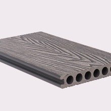 3D压花圆孔塑木地板户外木塑板阳台地板露台阳台防水室外防腐木板