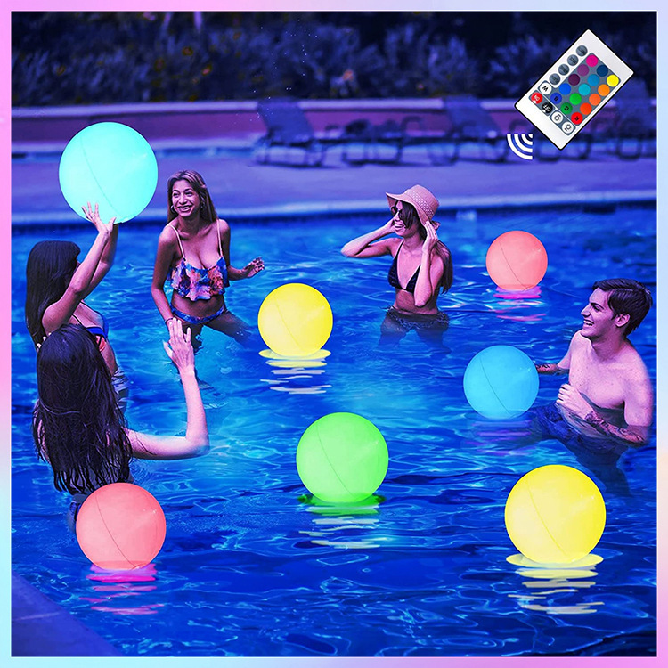 Spot Goods Cross Mirror Amazon Pvc Inflatable Luminous Beach Ball Outdoor Decoration Led Remote Control 16 Color Waterproof Luminous