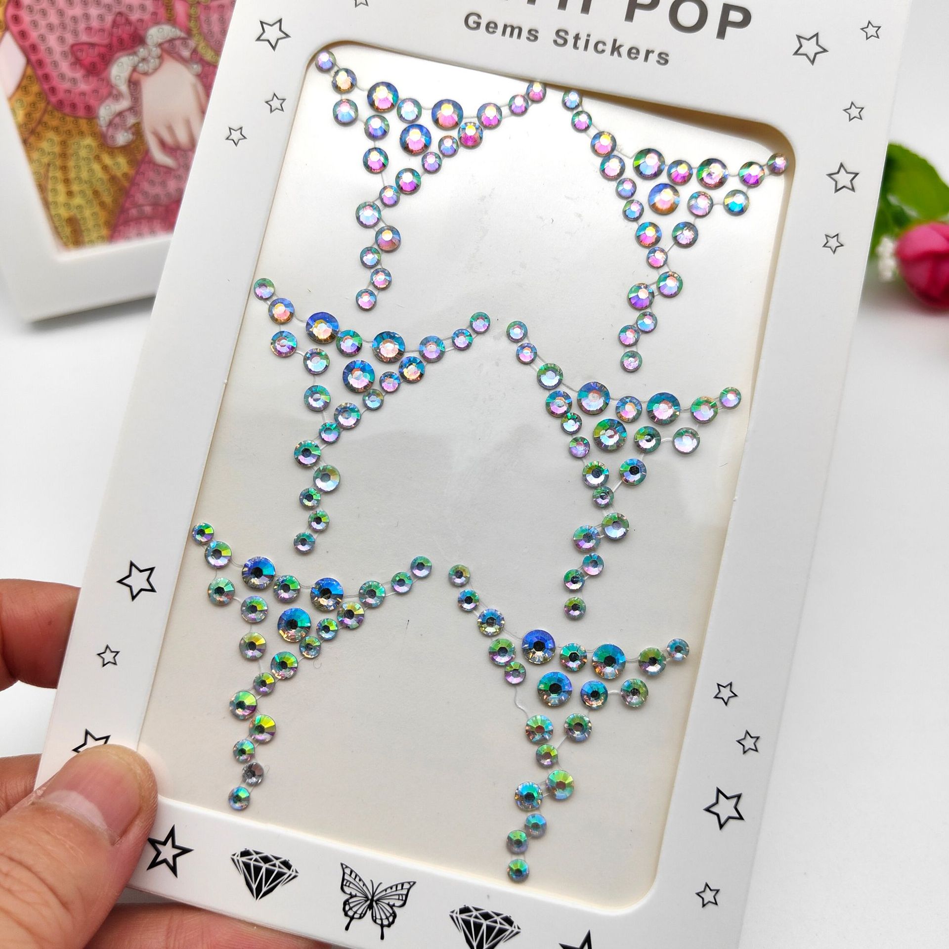 Elf Tear Diamond at the Moment Stick-on Crystals Water Drops Christmas Photo Ins Face Decoration Fairy Makeup Eye Stickers Shiny Rhinestone