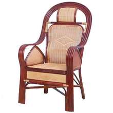批发真藤椅子靠背椅单人天然藤编织椅家用老人休闲椅办公腾椅护颈