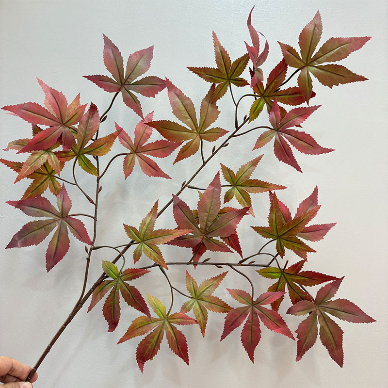 仿真枫树叶叶丝假树大树造景五角枫摄影道具工程绿景装饰红枫批发