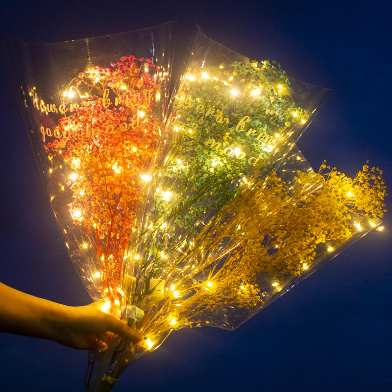 发光满天星花束闪光鲜花永生半干花束手捧花地摊夜市货源摆摊厂家
