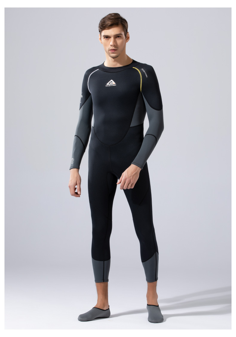 防晒潜水服男保暖湿式泳衣男连体深潜防寒连体服冲浪衣自由潜湿衣