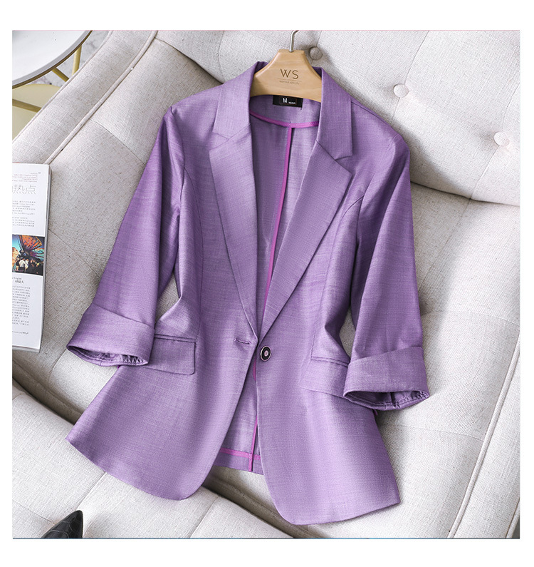 紫色小西装外套女韩版2021春夏新款时尚气质休闲洋气西服上衣套装