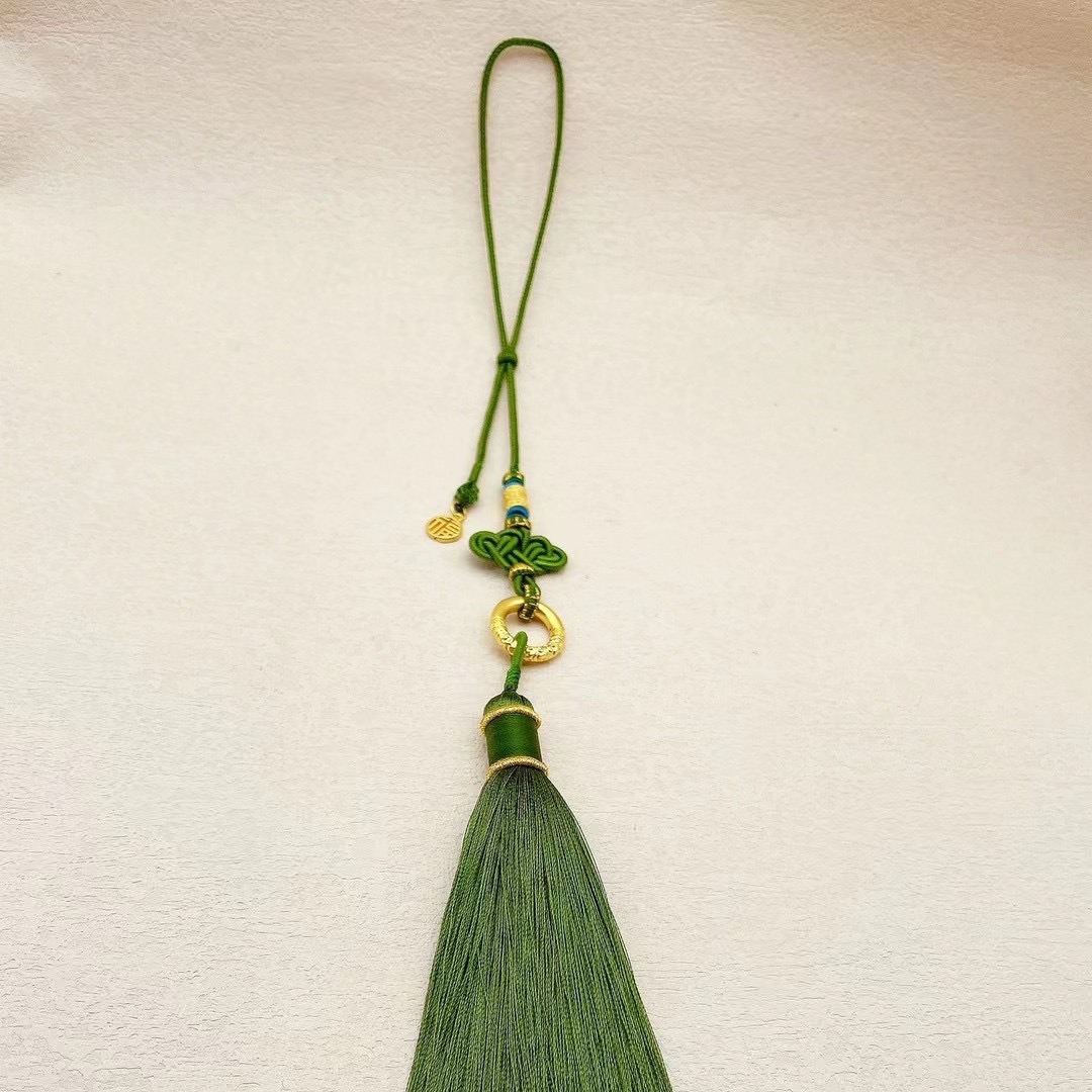 足金999祥云结车挂 四季平安祥和安康中国风古风挂件流苏礼品挂饰