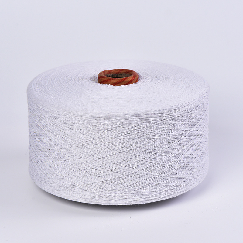 现货供应6-10支漂白净白增白气流纺涤棉纱帆布绳线织带袜子机头线