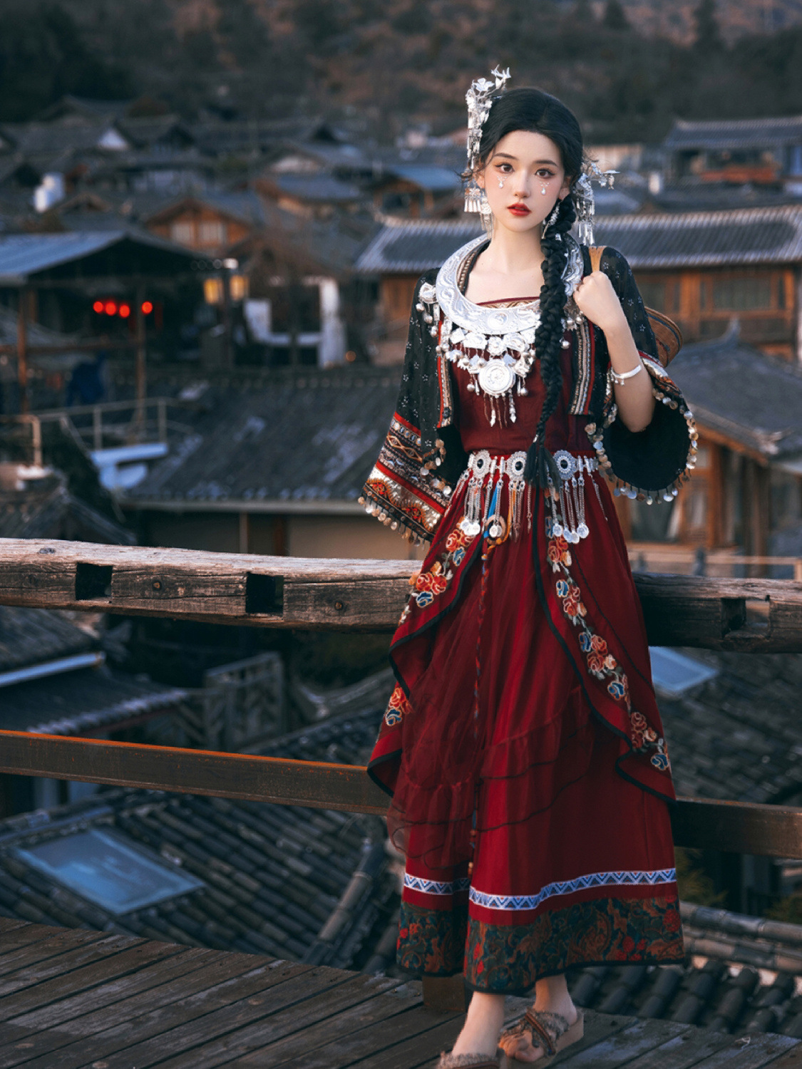 苗疆少女服装异域公主民族风汉元素苗族藏袍土家族西域风旅拍写真